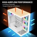 SAMA PC CASE ATX 4 Pre-installed ARGB Fans, Type C Mid-Tower Computer Case - Image 4