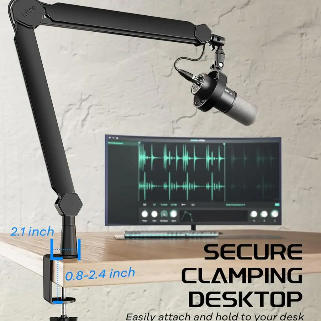 FIFINE BM66 Heavy Duty Metal Boom Arm Stand - Image 6