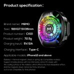 Memo CX10 RGB Pro Cooling Fan, Magnetic Clip RGB Lights Fast Cooling Radiator for (iPhone/Android) - Image 7