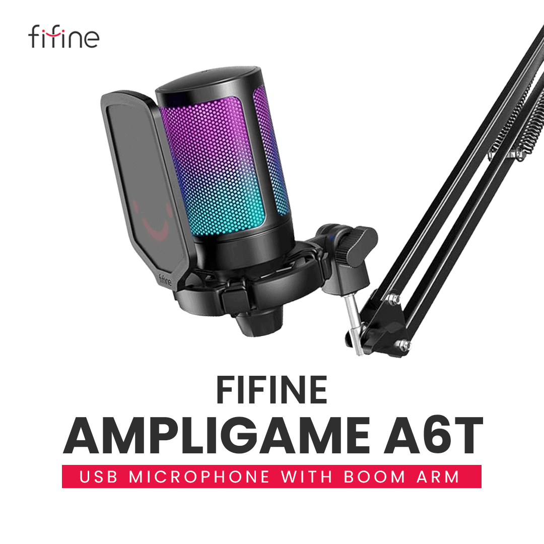 FIFINE AmpliGame A6T USB Mic with Boom Arm FIFINE A6T