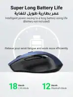 UGREEN Wireless Bluetooth Mouse, Ergonomic Mouse Bluetooth 5.0 & USB 2.4G, Ultra-fast Scrolling - Image 4