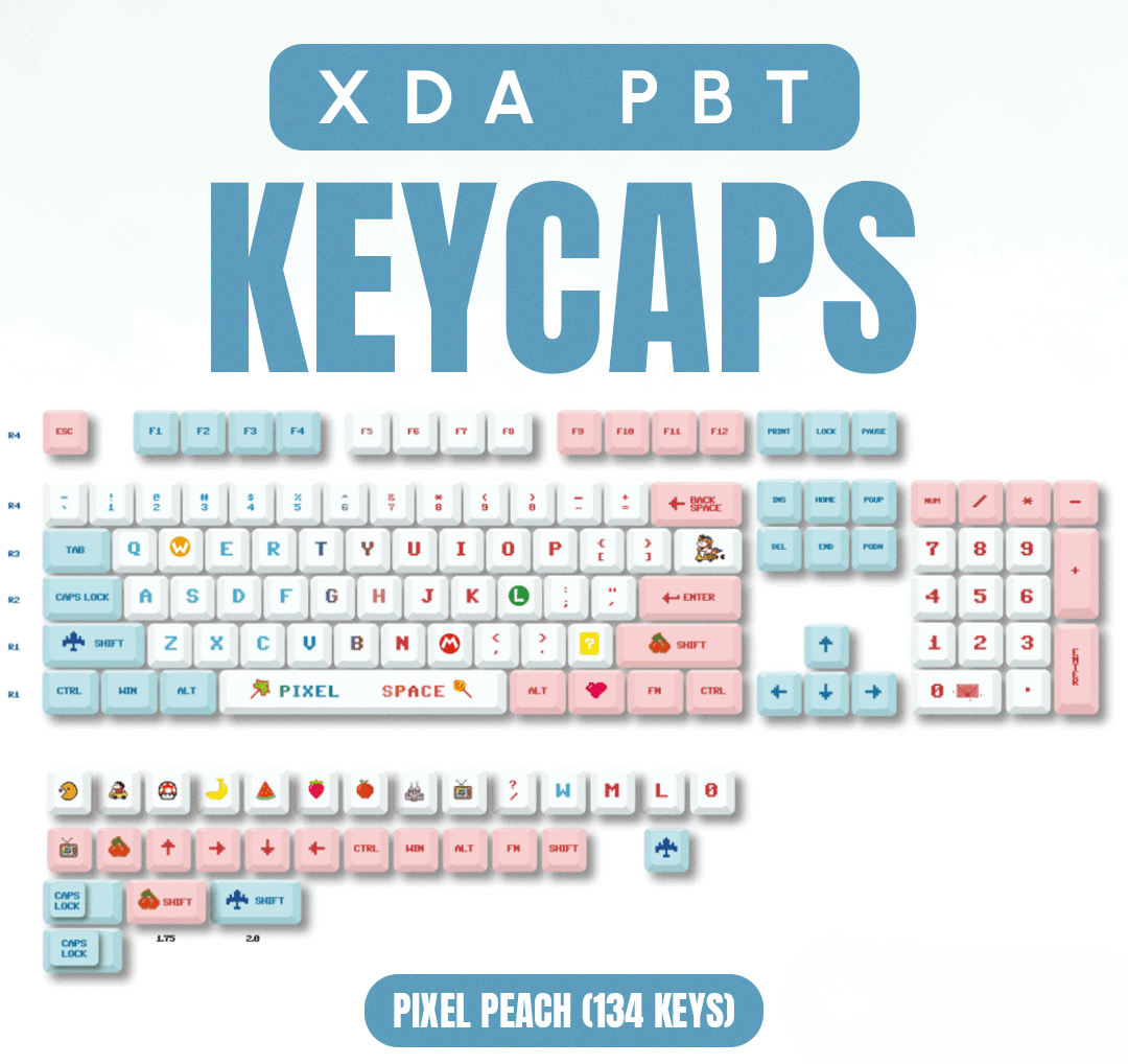 6 Pixel Peach Keycaps