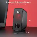 Redragon GS500 Stentor PC Gaming Speaker, 2.0 Channel Stereo with Red Backlight - Image 8