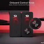 Redragon GS500 Stentor PC Gaming Speaker, 2.0 Channel Stereo with Red Backlight - Image 3