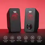 Redragon GS500 Stentor PC Gaming Speaker, 2.0 Channel Stereo with Red Backlight - Image 7