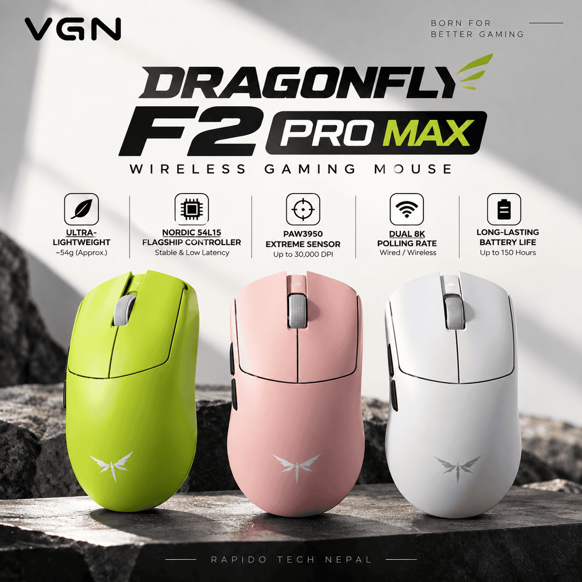 VGN Dragonfly F2 Pro Max wireless gaming mouse VGN Dragonfly F2 Pro Max