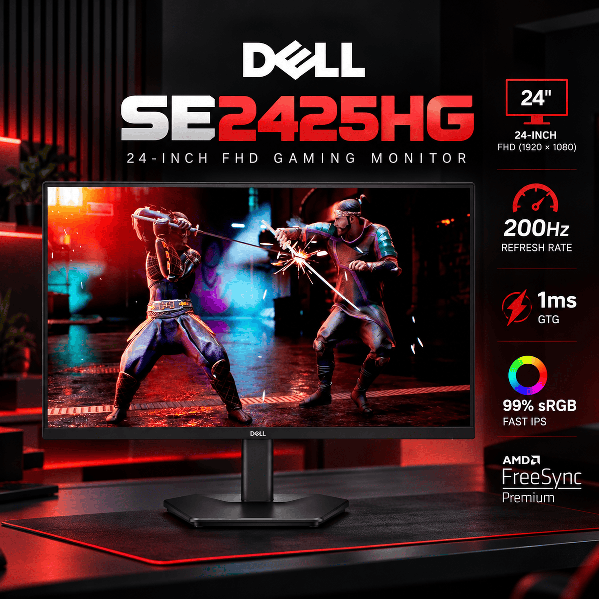 Dell SE2425HG – 24″ FHD 200Hz Gaming Monitor Dell SE2425HG 200Hz Gaming Monitor